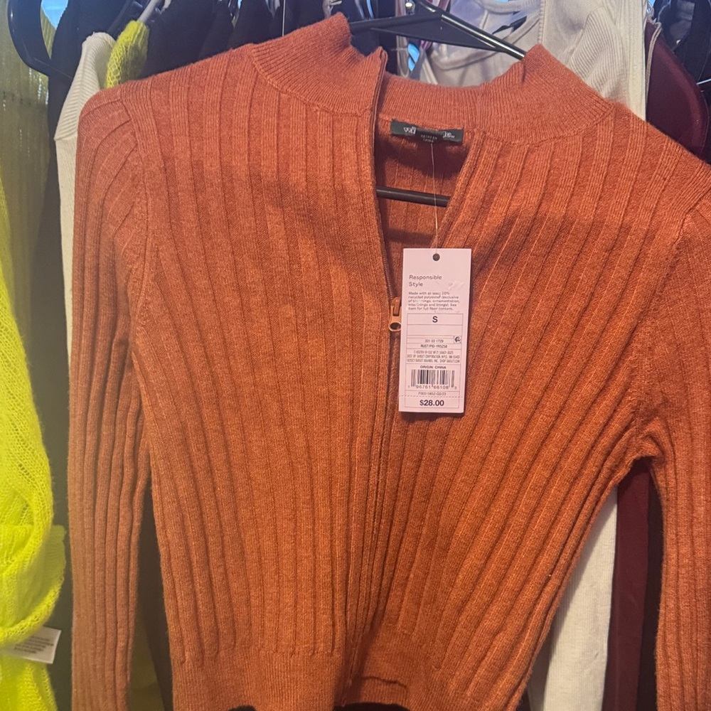 YOINS Women's Rust Ribbed Cardigan
